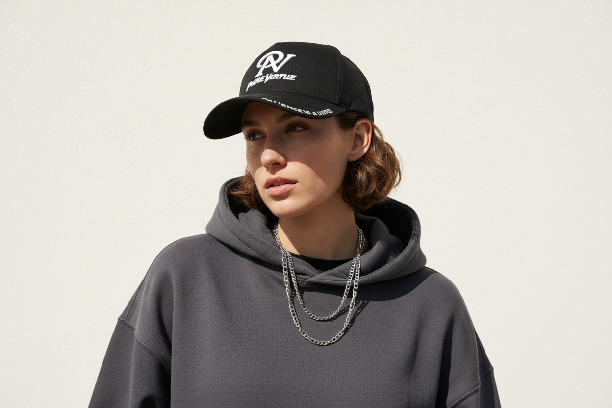 Person wearing Pure Virtue hat